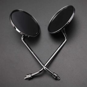 img 2 attached to 10MM Chrome Motorcycle Handlebar Rearview Side Mirrors Compatible With Honda Kawasaki Suzuki Cruiser Scooter (Chrome#3)