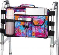 supregear folding walker accessories bag: double-sided, waterproof tote with 9 pockets & cup holder for seniors logo