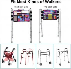 img 1 attached to Supregear Folding Walker Accessories Bag: Double-Sided, Waterproof Tote With 9 Pockets & Cup Holder For Seniors