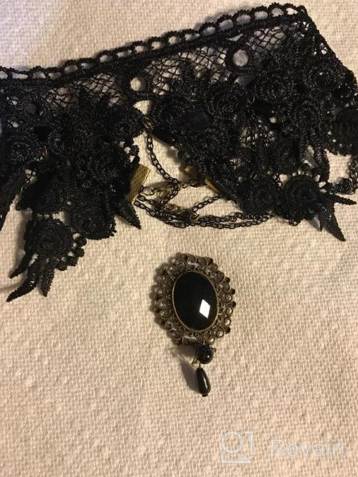 img 1 attached to Women'S Halloween Lace Skull Choker Necklace Vintage Black Decorative Accessory review by Cory Miles