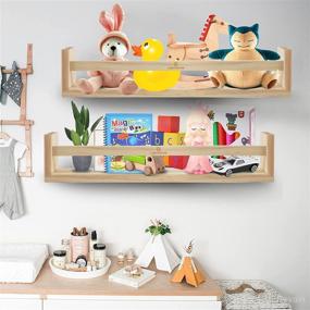 img 3 attached to 📚 LIGHTOTOS 3 Pack Nursery Book Shelves - 17 Inch Shelf Organizer, Floating Wall Bookshelf for Home Décor - Enhancing Visibility and Discoverability