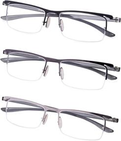 img 2 attached to 🔍 Enhanced Vision Solutions: 3-Pack Lightweight Half-Rim Reading Glasses