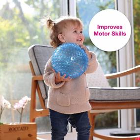 img 2 attached to Sensory Baby Ball By Edushape - 7 Inch Transparent Primary Color Ball For Enhanced Gross Motor Skills Development In Infants 6 Months & Up - Vibrant Colorful & Textured Ball For Babies - Single Pack