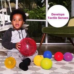 img 1 attached to Sensory Baby Ball By Edushape - 7 Inch Transparent Primary Color Ball For Enhanced Gross Motor Skills Development In Infants 6 Months & Up - Vibrant Colorful & Textured Ball For Babies - Single Pack