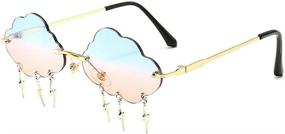 img 4 attached to Fashion Lightning Sunglasses Vintage Frameless