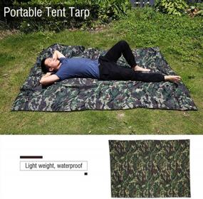 img 3 attached to Waterproof Camping Tent Tarp Rainproof Portable Shelter Picnic Mat Multifunctional Beach Blanket For Outdoor Park Lawn (3*2.9M)
