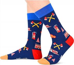img 3 attached to Versatile Socks For Firefighters, Police, Barbers, Pilots, Navy, Racing Enthusiasts And More - Perfect Gifts For Train & Car Racing Fans