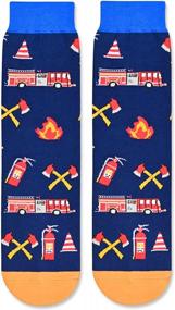 img 1 attached to Versatile Socks For Firefighters, Police, Barbers, Pilots, Navy, Racing Enthusiasts And More - Perfect Gifts For Train & Car Racing Fans