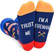 versatile socks for firefighters, police, barbers, pilots, navy, racing enthusiasts and more - perfect gifts for train & car racing fans logo