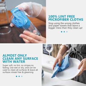 img 2 attached to Premium Microfiber Glass Polishing Cloths - 8 Pack, Lint-Free And Streak-Free Rags For Cleaning Glasses, Mirrors, Windshields, And Shower Doors With Just Water, 12X12 Inches