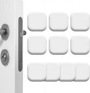 silicone door stoppers with strong adhesive - 10 pack white square door knob wall protectors, thickened bumpers for furniture protection логотип