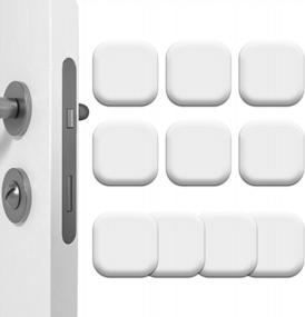 img 4 attached to Silicone Door Stoppers With Strong Adhesive - 10 Pack White Square Door Knob Wall Protectors, Thickened Bumpers For Furniture Protection