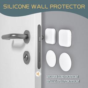 img 3 attached to Silicone Door Stoppers With Strong Adhesive - 10 Pack White Square Door Knob Wall Protectors, Thickened Bumpers For Furniture Protection