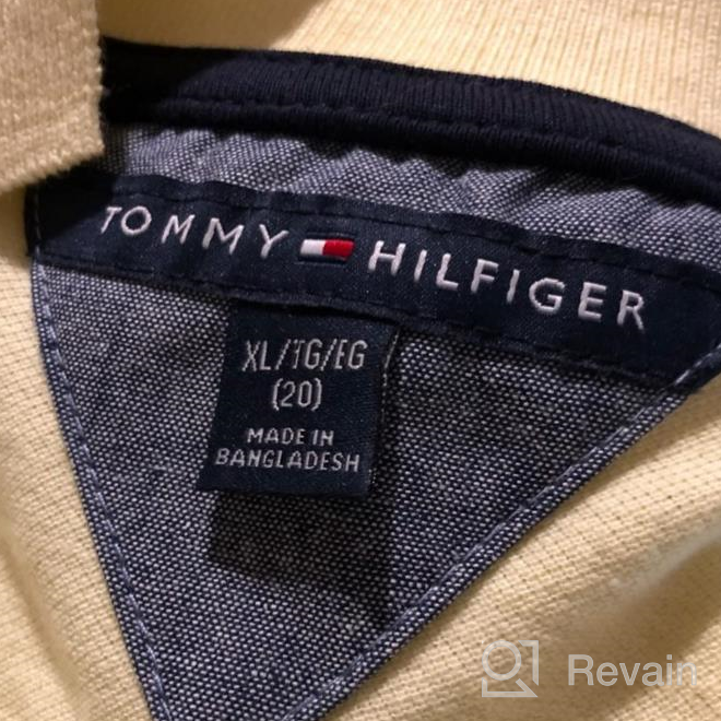 img 1 attached to Tommy Hilfiger Boys' Little Short Sleeve Stretch Ivy Polo Collared Shirt with Signature Logo Embroidery review by Tuan Core