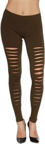 img 4 attached to TheMogan Women'S Moto Cutout Distressed Slashed Elastic Pull On Stretch Leggings