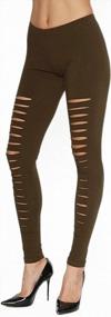 img 2 attached to TheMogan Women'S Moto Cutout Distressed Slashed Elastic Pull On Stretch Leggings