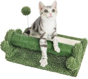 img 1 attached to 🌵 Pesofer Cactus Cat Scratching Post: The Ultimate Cat Scratcher with 3 Poles and Dangling Ball for Kittens and Adult Cats