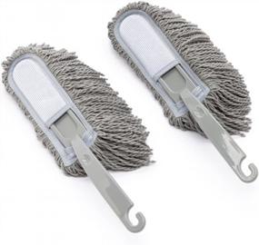 img 4 attached to Efficient Dusting Made Easy With Dri Microfiber Multi-Purpose Cleaning Duster - 2 Pack (Gray)