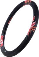 🚗 enhance your driving experience with rangewest steering wheel cover, universal-fit, easy to install – ideal for cars, trucks, vans, suvs – classic black/pink hawaiian design логотип