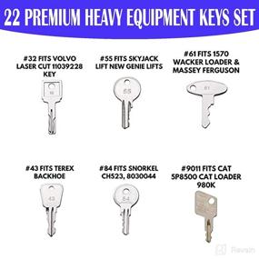 img 1 attached to 🔑 WAH LIN PARTS 22 Premium Construction Ignition Keys Set for Takeuchi Bobcat Forklift Hyster Caterpillar Komatsu Daewoo New Holland Kubota and More - Heavy Equipment Compatible