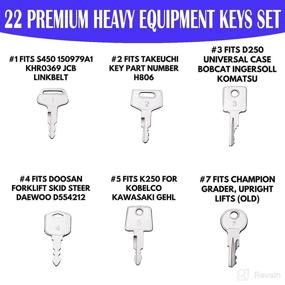 img 3 attached to 🔑 WAH LIN PARTS 22 Premium Construction Ignition Keys Set for Takeuchi Bobcat Forklift Hyster Caterpillar Komatsu Daewoo New Holland Kubota and More - Heavy Equipment Compatible