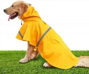 img 4 attached to Стильный и безопасный дождевик для собак - NINEMAX Регулируемая куртка для домашних животных со светоотражающей полосой для средних и крупных собак