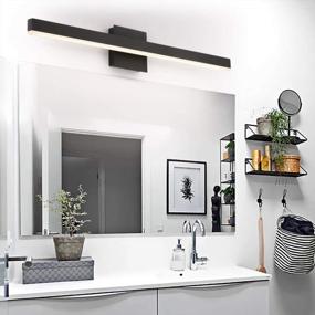 img 2 attached to Matte Black LED Vanity Lighting Fixture - 39.37" Long Wall Mount Sconces Lamps For Bedroom And Washroom With Natural White 4000K Illumination By Joossnwell Modern
