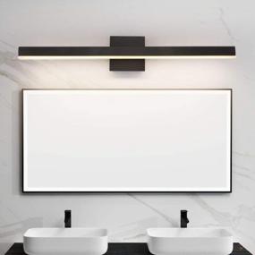 img 3 attached to Matte Black LED Vanity Lighting Fixture - 39.37" Long Wall Mount Sconces Lamps For Bedroom And Washroom With Natural White 4000K Illumination By Joossnwell Modern