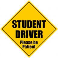 zone tech 5" x 5" student driver magnet sign - caution safety warning, please be patient (1) logo