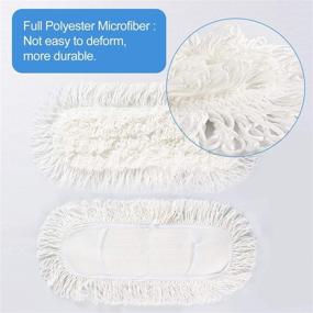 img 2 attached to 🧹 Cleanhome Full Polyester Microfiber Replacement Mop Pads - 2Pcs | Reusable & Washable for Hardwood, Laminate, Tile Floor Cleaning | Fits CLEANHOME Dust Mop B086LDH3XH