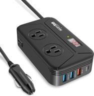 🚗 bapdas 200w car power inverter: dc 12v to ac 110v charger adapter with pd 25w usb-c, qc3.0 & dual usb ports outlet logo