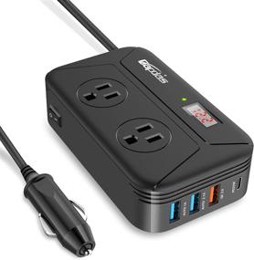 img 4 attached to 🚗 Bapdas 200W Car Power Inverter: DC 12V to AC 110V Charger Adapter with PD 25W USB-C, QC3.0 & Dual USB Ports Outlet