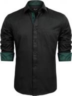 polka dot patchwork men's formal dress shirt with button down and long sleeves by alizeal logo