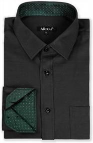 img 1 attached to Polka Dot Patchwork Men'S Formal Dress Shirt With Button Down And Long Sleeves By Alizeal