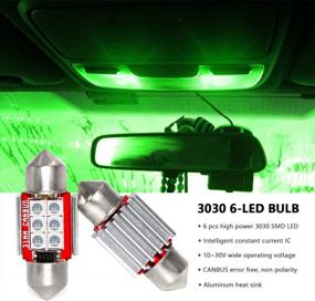 img 2 attached to Обновите внутреннее освещение вашего автомобиля с помощью сверхярких зеленых светодиодных ламп Phinlion — упаковка из 4 штук
