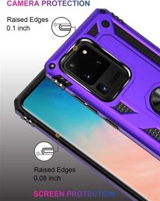 img 3 attached to Ultimate Protection with LUMARKE Galaxy S20+ Ultra Case: Passes 16ft Drop 💪 Test, Military Grade Heavy Duty Cover with Magnetic Kickstand and Car Mount Compatible, Purple