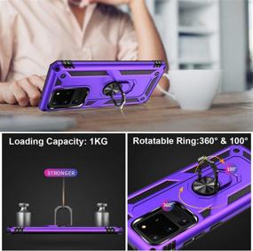 img 1 attached to Ultimate Protection with LUMARKE Galaxy S20+ Ultra Case: Passes 16ft Drop 💪 Test, Military Grade Heavy Duty Cover with Magnetic Kickstand and Car Mount Compatible, Purple