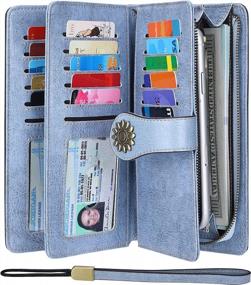 img 4 attached to Lavemi Women'S Genuine Leather RFID Blocking Wallet Wristlet Clutch Card Holder With Large Capacity