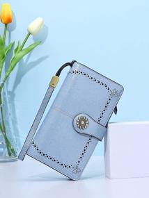 img 3 attached to Lavemi Women'S Genuine Leather RFID Blocking Wallet Wristlet Clutch Card Holder With Large Capacity