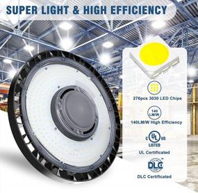 img 3 attached to EHH UFO LED High Bay Light - 150W 21,000Lm - Ultra-Bright Dimmable Solution For Warehouses And Workshops - IP65 Waterproof And Safe Rope Included