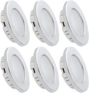 dream lighting rv interior led recessed ceiling lights - 12v dc, warm white lighting, silver bezel (pack of 6) логотип