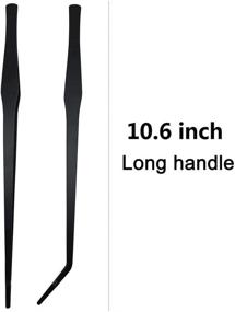 img 3 attached to 🐠 VVS 10.6 inch Long Handle Aquarium Tweezers Serving Tongs: Stainless Steel Straight & Curved Set for Fish Tank Plants & Reptile Feeding - 2 Pack, Black
