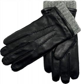 img 4 attached to YISEVEN Sheepskin Non Touchscreen Classic Men's Motorcycle Gloves & Mittens Accessories