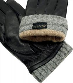 img 2 attached to YISEVEN Sheepskin Non Touchscreen Classic Men's Motorcycle Gloves & Mittens Accessories