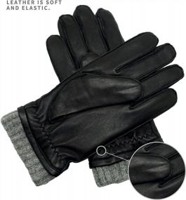 img 3 attached to YISEVEN Sheepskin Non Touchscreen Classic Men's Motorcycle Gloves & Mittens Accessories
