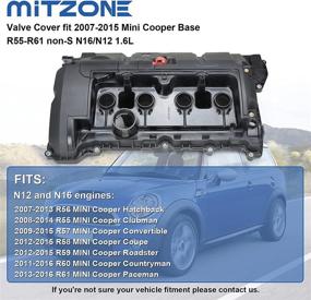 img 2 attached to 🔧 MITZONE Cylinder Head Valve Cover for 2007-2015 Mini Cooper Base R55-R61 non-S N16/N12 1.6L [Replace # 11127646554]