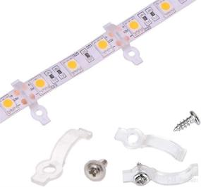 img 4 attached to 💡 100 Pack LED Strip Light Mounting Brackets with Screws - Ideal for 10mm Wide IP65 Waterproof Strip Lights - Fixing Clips Included