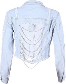 img 3 attached to PAODIKUAI Womens Distressed Cropped Backless Women's Clothing for Coats, Jackets & Vests