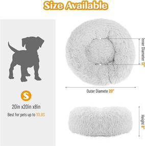 img 3 attached to 🐾 Cozy 20 Inch Round Donut Cuddler Cat Bed – Self-Warming Plush Cushion for Indoor Cats and Small Dogs – Snuggle Puppy Sofa – Washable Marshmallow Soft Pet Bed in Grey