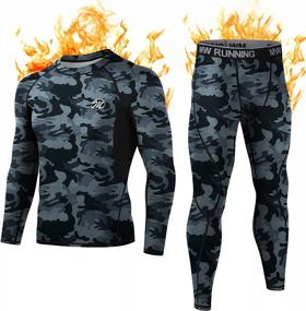img 4 attached to Men'S Thermal Underwear Set, Winter Base Layer Tops & Long Johns For Cold Weather Skiing And Heat Retention